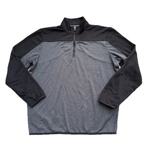 Callaway Opti-Dri Golf Men's Size M Waffle Fleece 1/4‎ Zip Pullover Gray Black